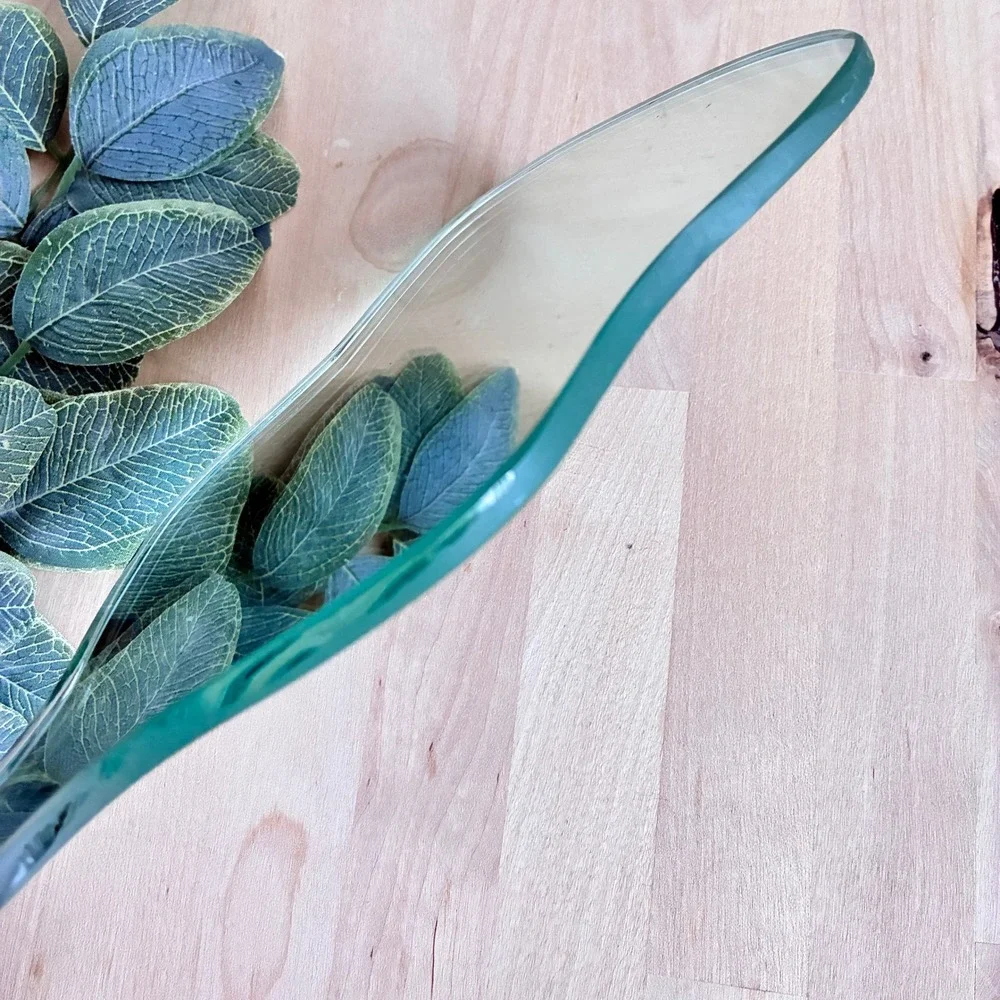 Vintage 1960s Frameless Hand Mirror Mid Century Modern Glass Vanity